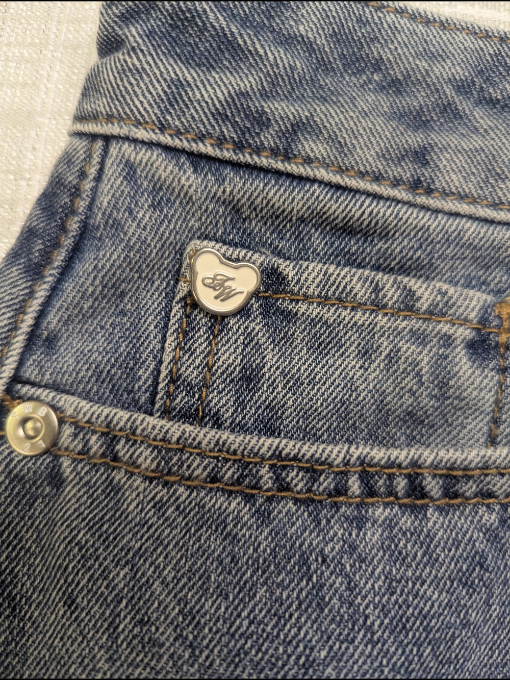 Vintage Teenie Weenie Denim Midi Skirt High Waist Blue - Picture 11 of 13